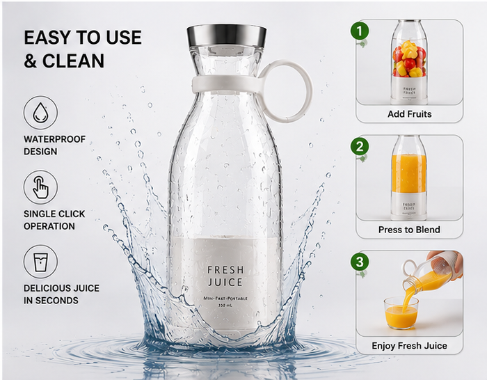 Portable Juicer Bottle – Make Fresh Juice Anywhere in 30 Seconds