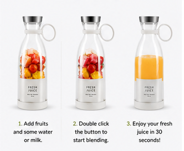 Portable Juicer Bottle – Make Fresh Juice Anywhere in 30 Seconds